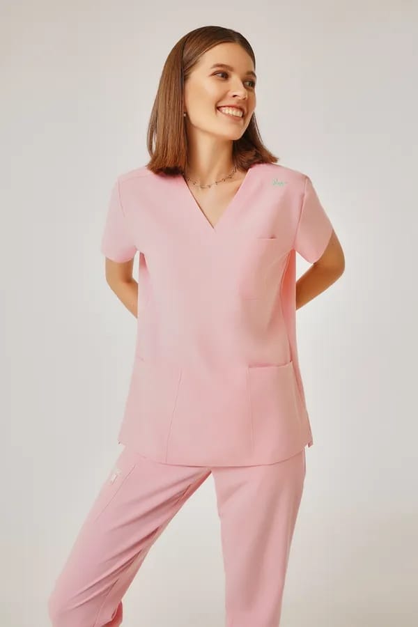 Медицинская блуза женская розового цвета DOC'S SUN-3