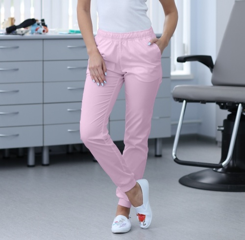 Медицинские брюки джоггеры женские розовые Medical Service 41