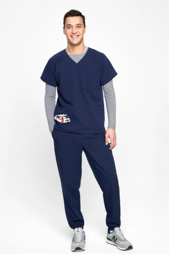 Медицинская куртка мужская темно - синяя DOC'S DR2-230-30