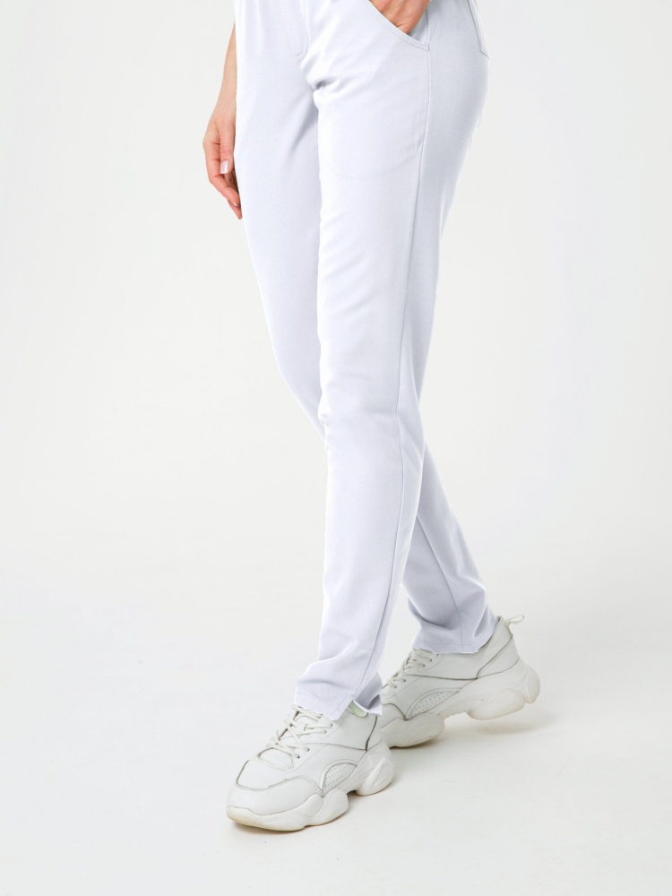 Медицинские брюки женские белого цвета WEARPLUS Janet
