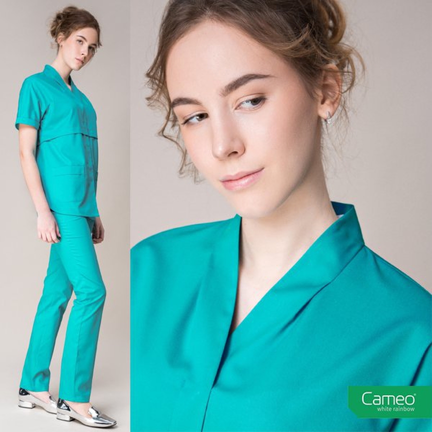 Медицинская женская блуза бирюзовая Cameo 8-1014K