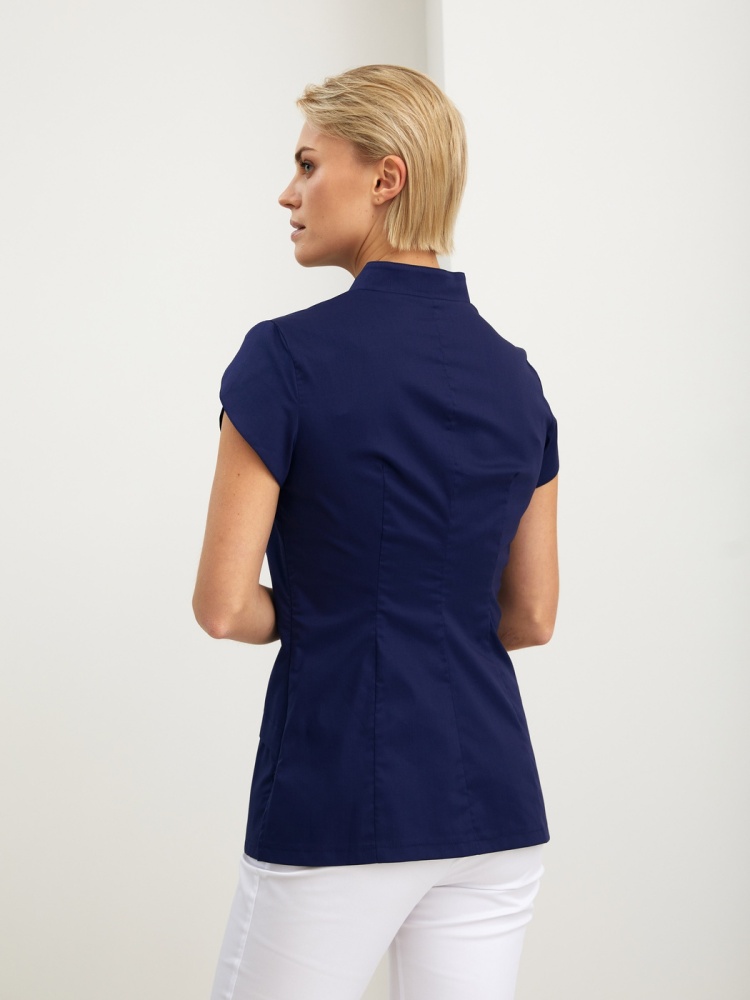 Медицинская женская блуза синяя Лечи Красиво 1039
