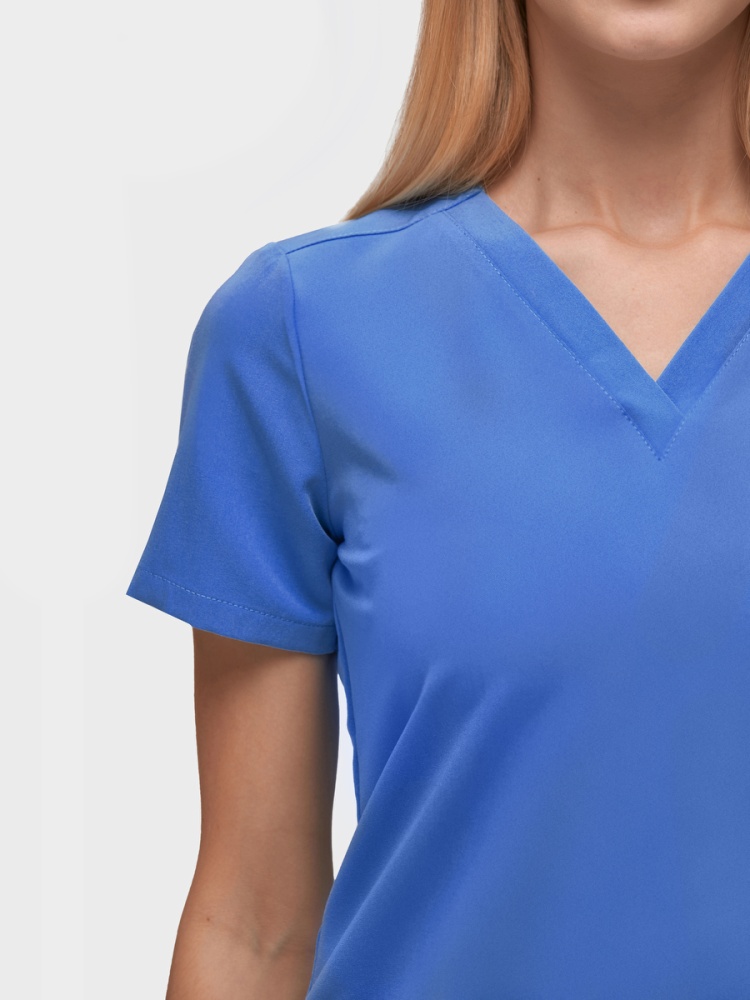 Медицинский женский топ голубого цвета WEARPLUS Floret