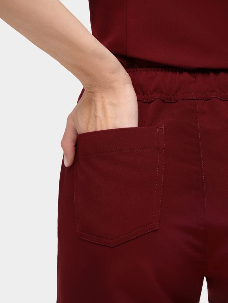 Медицинские брюки женские цвета бургундия WEARPLUS Janet