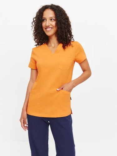 Медицинская блуза женская оранжевого цвета DOC'S SUN-3