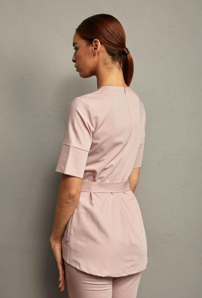 Медицинская блуза женская, пудрового цвета, Лечи красиво 108