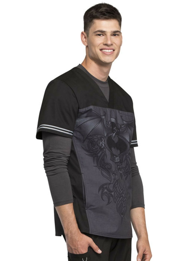 Медицинская мужская рубашка-топ с принтом Dark Knight Cherokee Tooniforms TF707 