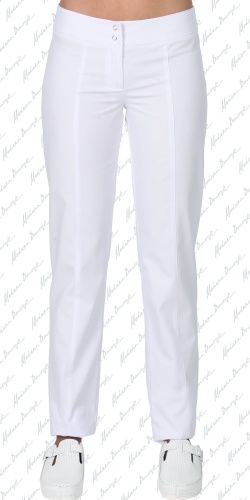 Медицинские брюки женские белые Модный Доктор М-7750
