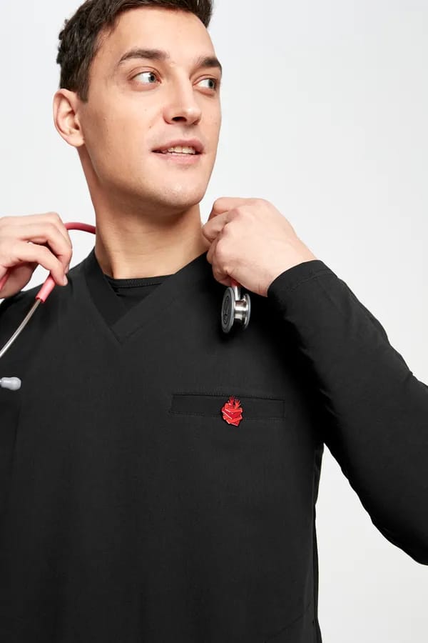 Медицинская куртка мужская черного цвета DOC'S MR-4