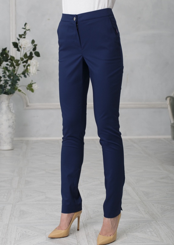 Медицинские брюки женские SlimFit синие Лечи Красиво 33