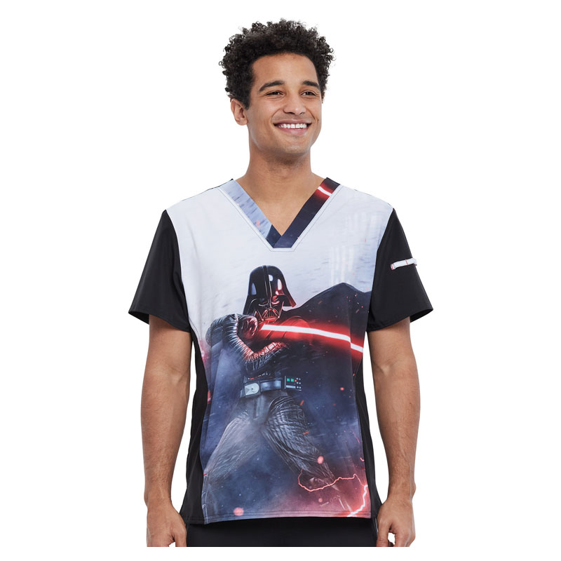 Медицинская мужская рубашка-топ с принтом Star Wars Cherokee Tooniforms TF708 SRSL