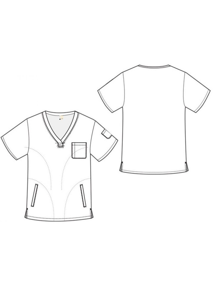 Медицинская мужская рубашка-топ белая KOI 654