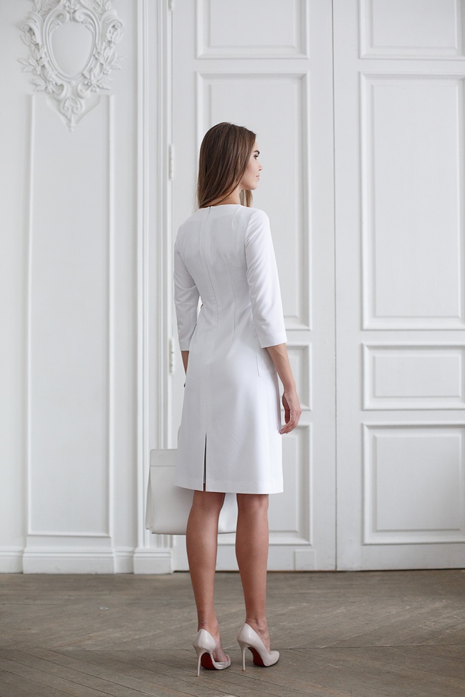 Медицинское платье белое Живаго Мода 029
