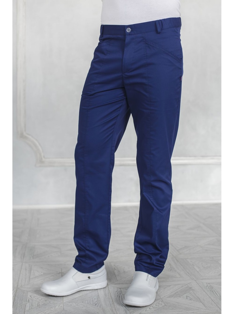 Медицинские брюки мужские синие Лечи Красиво 7003
