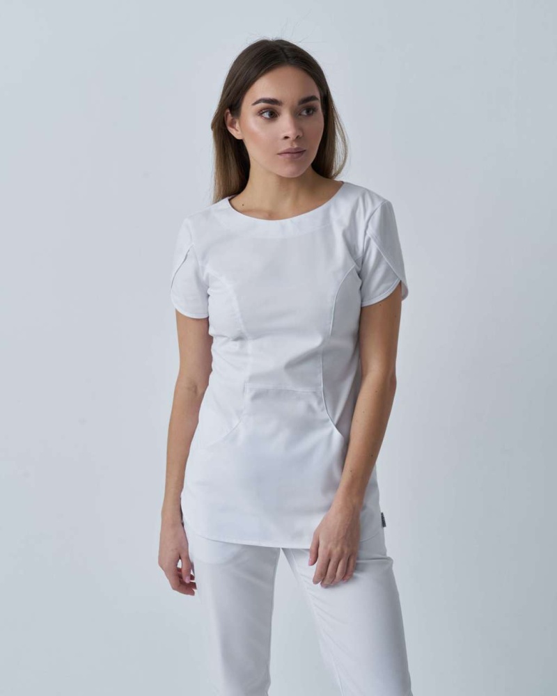 Медицинская женская блуза белая Karamel kl206