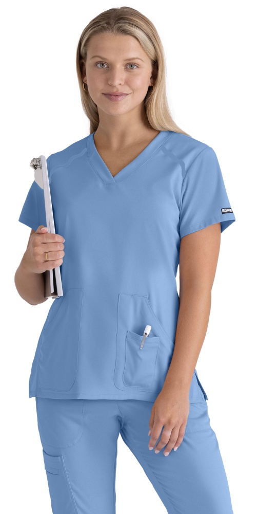 Медицинский топ женский, голубого цвета, Barco 7188