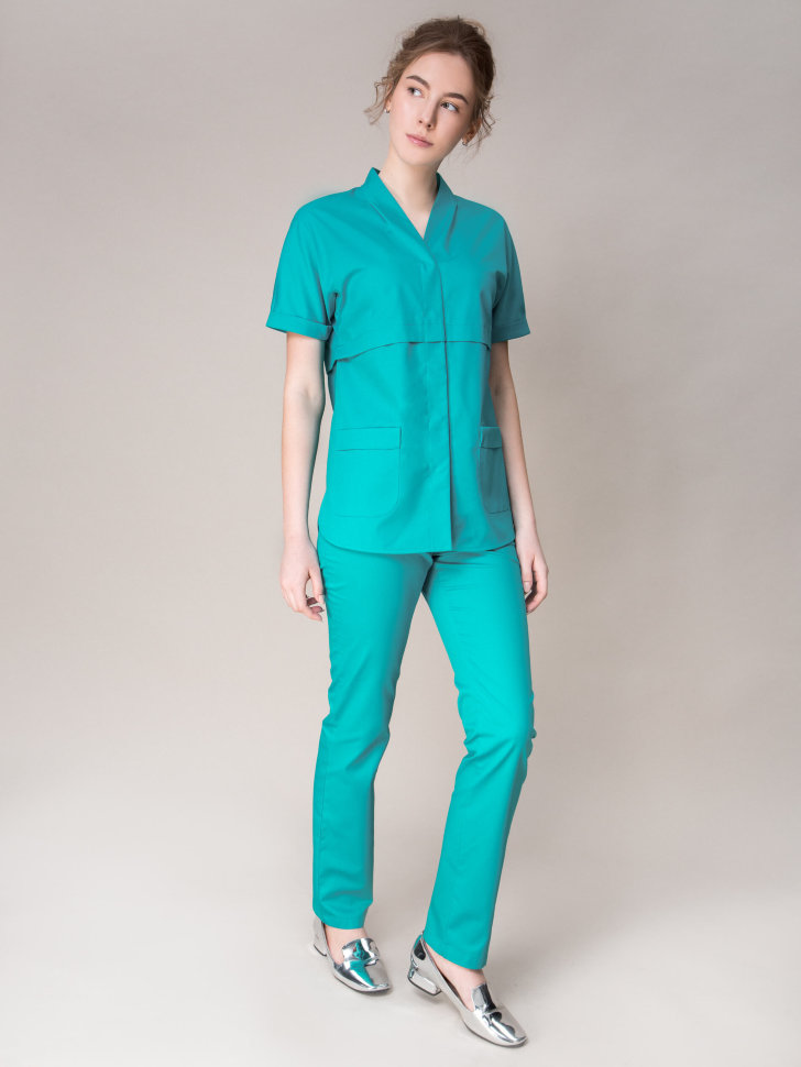 Медицинская женская блуза бирюзовая Cameo 8-1014K
