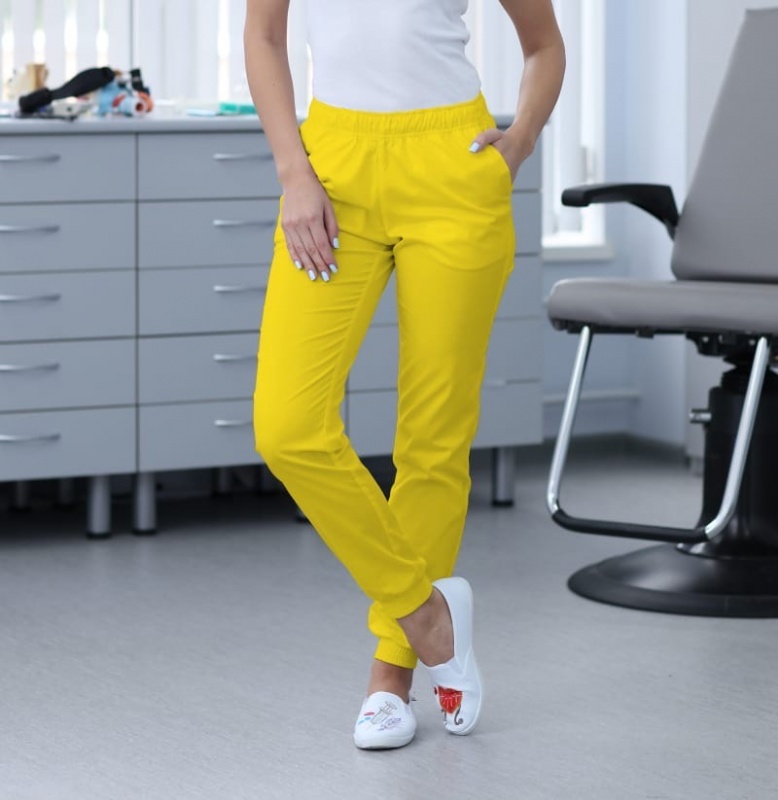 Медицинские брюки женские желтые Medical Service 41