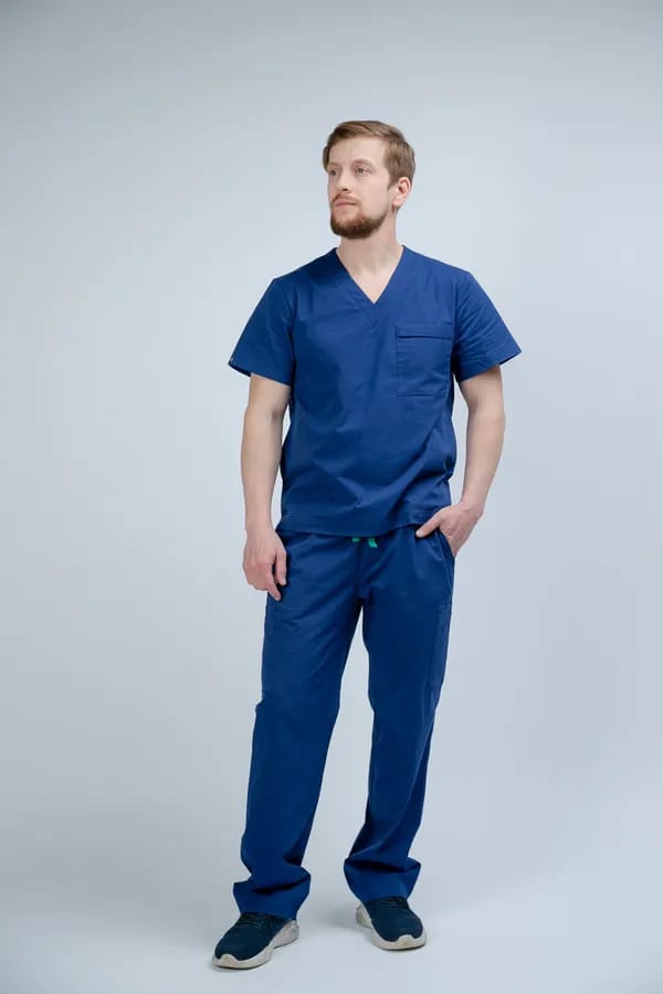 Медицинская куртка мужская цвета нави DOC'S DR2-230-20