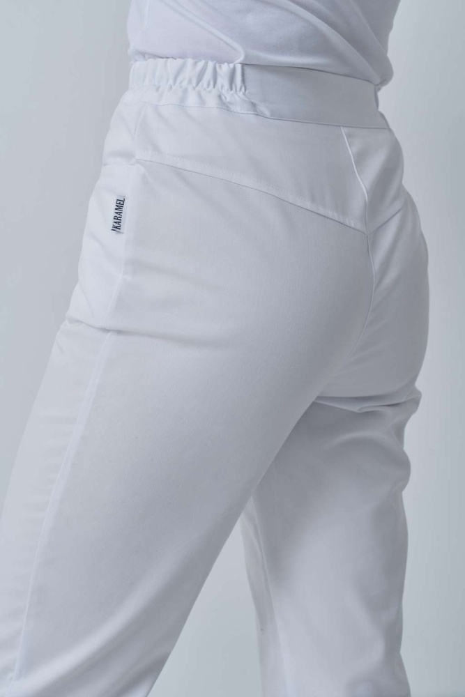 Медицинские брюки женские белые Karamel KL302