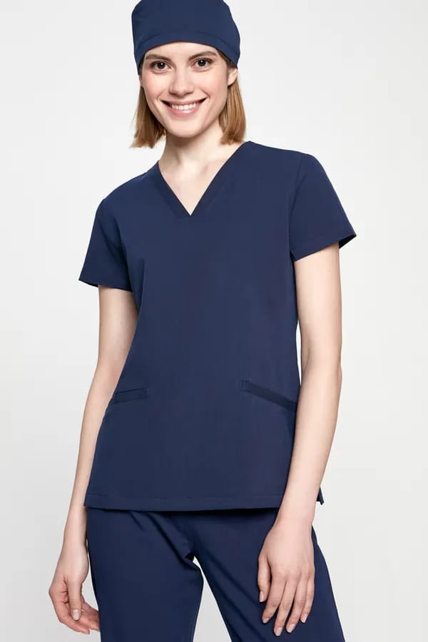 Медицинская куртка женская темно - синяя без принта DOC'S DR1-230-30