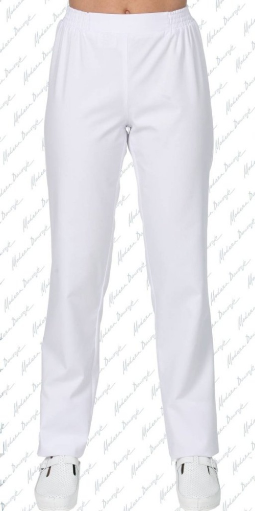 Медицинские женские брюки белые Модный Доктор М-7940