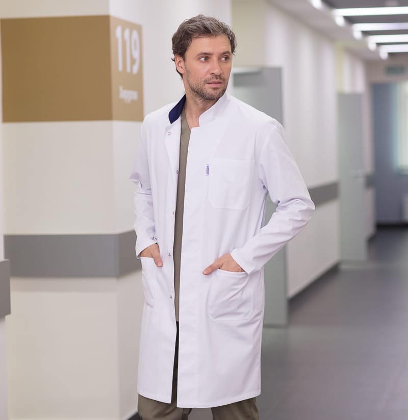 Медицинский мужской халат белый Medical Service 16
