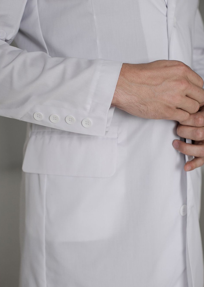 Медицинский мужской халат белый Лечи Красиво 607