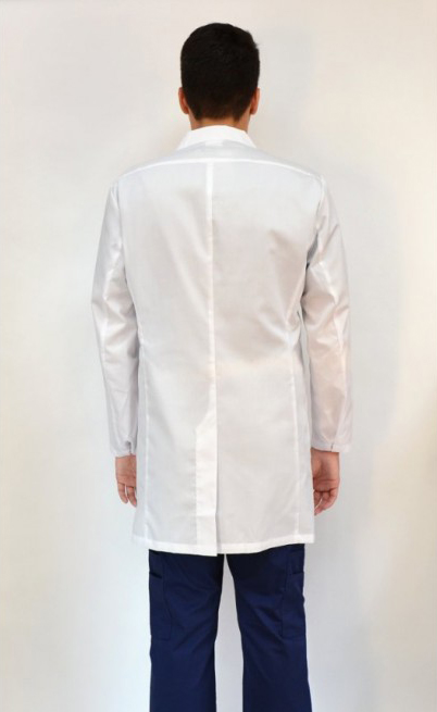 Медицинский мужской халат белый Модный Доктор M-2970у
