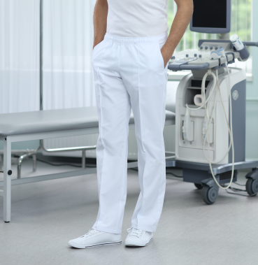 Медицинские брюки мужские, белые Medical Service 38-10