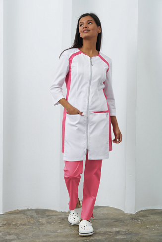 Медицинский костюм женский белого цвета Вне времени К619