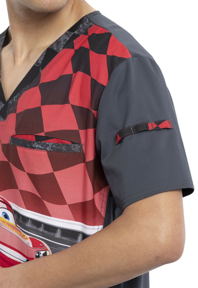 Медицинская мужская рубашка с принтом McQueen Cherokee Tooniforms TF700 CSTQ 