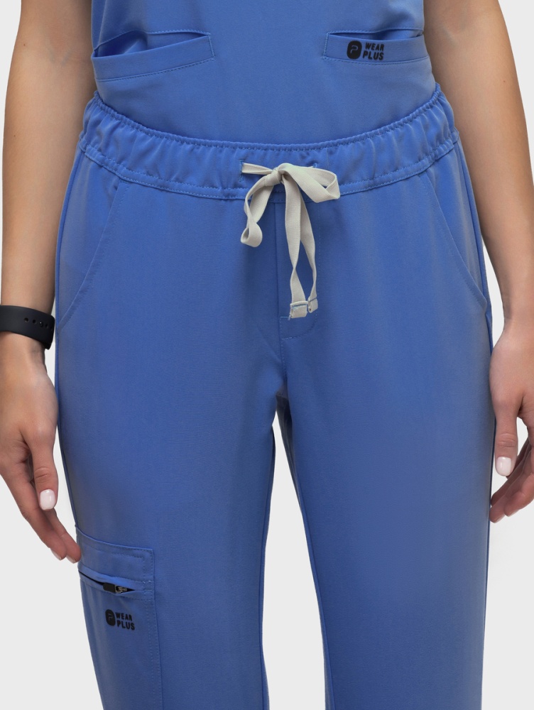 Медицинские брюки женские голубого цвета WEARPLUS Janet