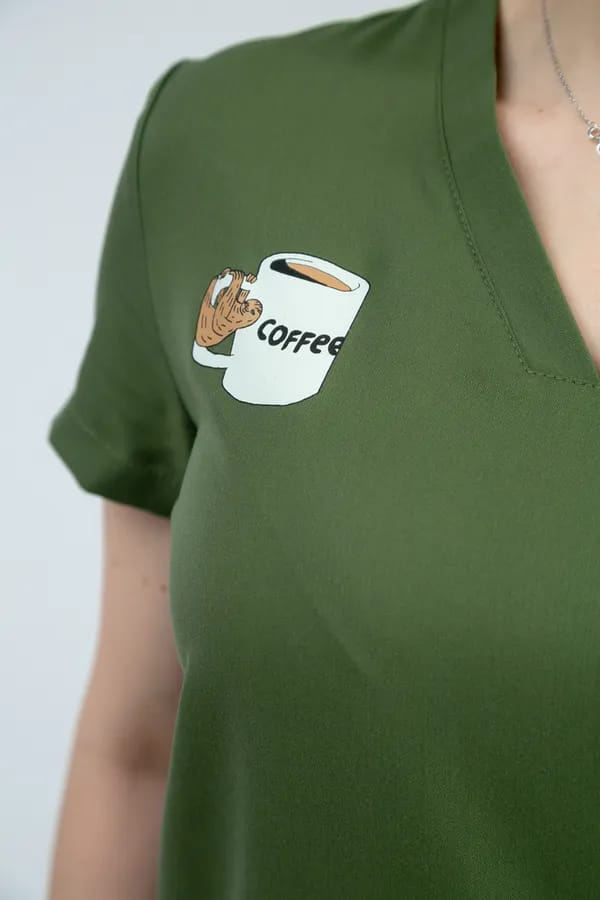 Медицинская блуза женская зеленого цвета DOC'S SUN-3