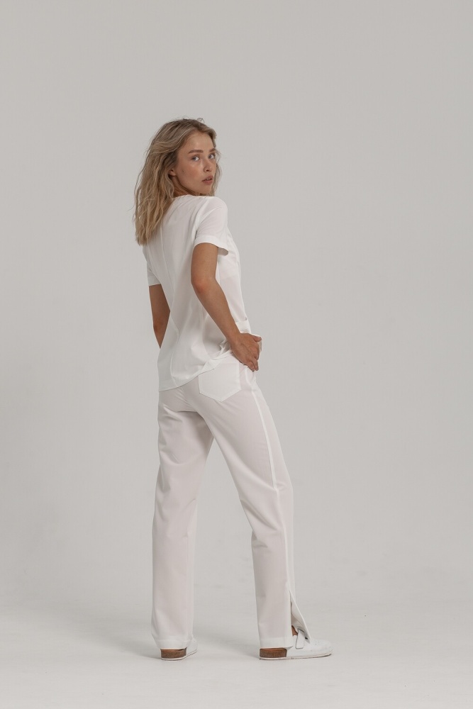 Медицинские брюки женские белые с размерами 911 NET5