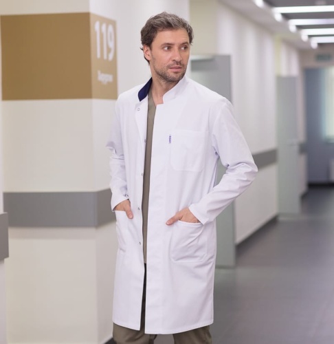 Медицинский мужской халат белый Medical Service 16